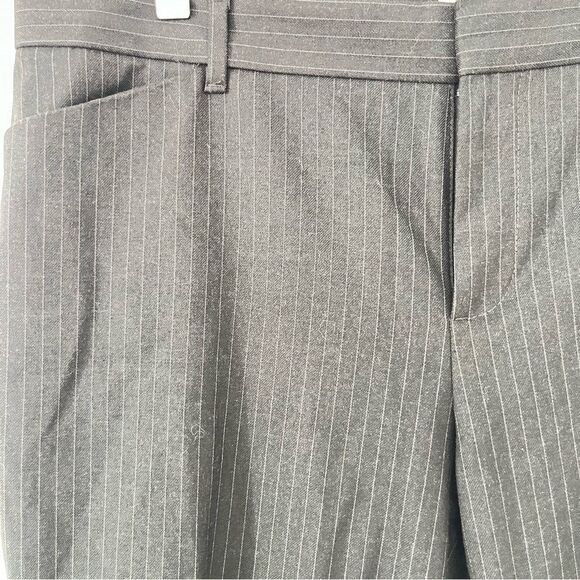 GAP Charcoal Pinstripe Slim Crop Stretch Flat Front Dress Pants - Picture 7 of 8